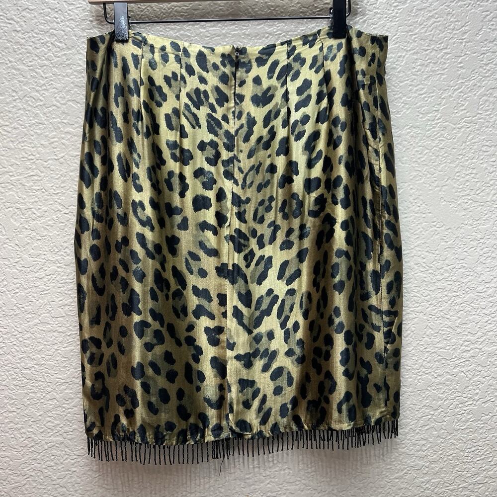 Russell Scott Women’s Sz 12 Animal Print Stretch Knee Length Leopard Skirt - Picture 6 of 10
